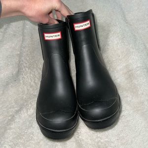 Hunter boot block heel chelsea boots